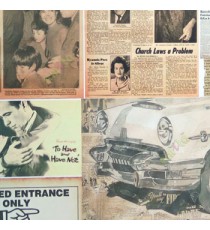 Black beige brown color alphabets vintage style newspaper cars dancing couples advertising news paper ads heavy bike roller blind